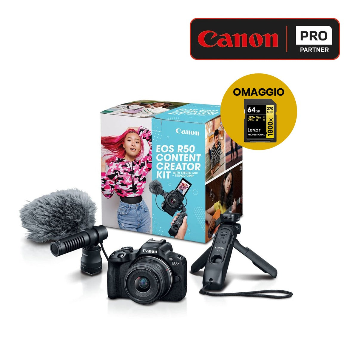 Canon EOS R50 con 18/45 IS STM Creator Kit - Garanzia Canon Italia - A CASA TUA IN 3/4 GIORNI